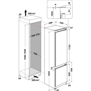 WHIRLPOOL ART 9811 SF2 ugradni kombinovani frižider - Slika 1