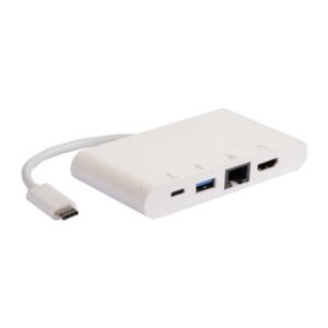 E-Green Adapter USB 3.1 tip C (M) - HDMI + USB3.0 + RJ45 + tip C (F)... - Slika 1