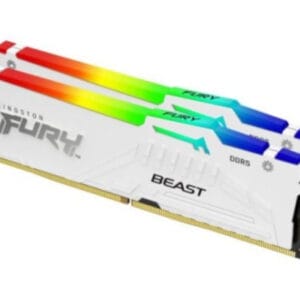 KINGSTON DIMM DDR5 32GB (2x16GB kit) 6000MT/s KF560C36BWE2AK2-32 FURY Beast RGB White EXPO - Slika 1