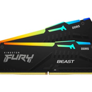 KINGSTON DIMM DDR5 64GB (2x32GB kit) 6000MT/s KF560C30BBEAK2-64 FURY Beast RGB Black EXPO - Slika 1