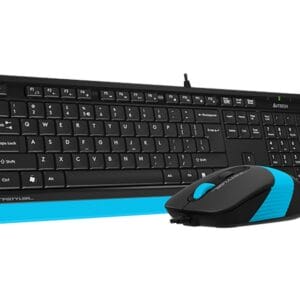 A4 TECH F1010 FSTYLER USB US plava tastatura + USB plavi miš - Slika 1