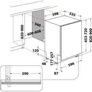 WHIRLPOOL WI 7020 P ugradna mašina za pranje sudova - Slika 1