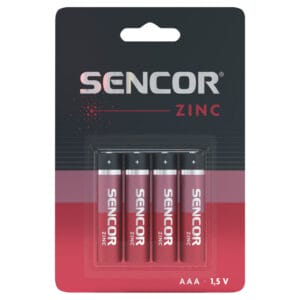 Sencor Baterija Sencor R03 AAA 4BP Cink Karbon 4/1 - Slika 1