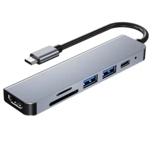 kettz Adapter Tip C 6/1 4K HDMI/USBx2/SD/TF/USB-C/PD 87W KT-601G Kettz - Slika 1