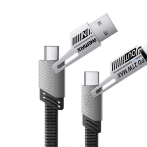Remax RC-C189 USB A+C na USB C+Lightning 2u2 65W 1m data kabl crni - Slika 1