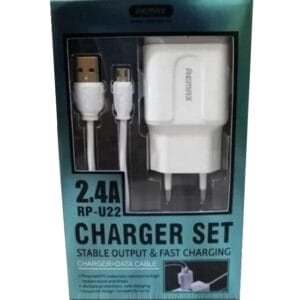 Remax Strujni FAST punjač 2,4A 2x USB+ TIP C kabl 1m beli - Slika 1
