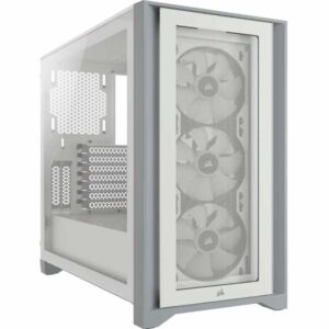 Corsair Kucište CORSAIR iCUE 4000X Mid-Tower/ATX/kaljeno staklo/bez napajanja/RGB/bela - Slika 1