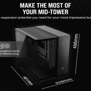 Corsair Kucište CORSAIR 6500X Mid-Tower/dve komore/kaljeno staklo/bez napajanja/crna/obsidijan aluminijum - Slika 1