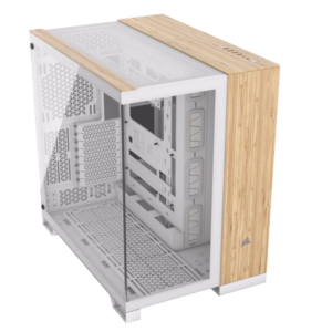 Corsair Kucište CORSAIR 6500X Mid-Tower/dve komore/kaljeno staklo/bez napajanja/bela/bambus drvo - Slika 1