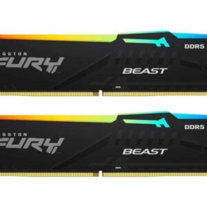 Kingston Memorija KINGSTON 64GB(2x32GB)/DIMM/DDR5/6000MHz/CL36/FURY Beast RGB EXPO/crna - Slika 1