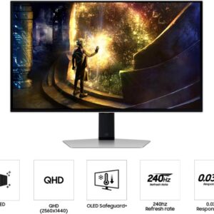 Samsung Monitor SAMSUNG LS27DG612SUXEN 27"/OLED/2560x1440/240Hz/0,03msGTG/HDMI,DP,USB C/freesync/srebrna - Slika 1