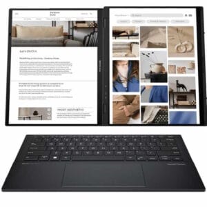 Asus Laptop ASUS ZenBook Duo UX8406MA-PZ051W Win11 Home/14"OLED WQXGA/U9-185H/32GB/2TB SSD/futrola/siva - Slika 1