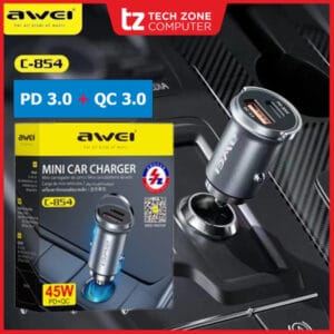Awei Punjač za auto AWEI C-854 QC3.0 30W 2-port - Slika 1