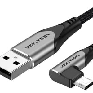 Vention USB 2.0 to Micro-B Right Angle Cable 0.5M Gray Aluminum Allo... - Slika 2