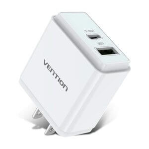 Vention Punjac sa dva ulaza USB type A i Type-C 18/20W - Beli (UK pr... - Slika 2