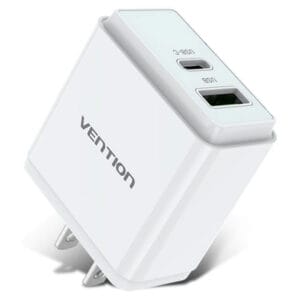 Vention Punjac sa dva ulaza USB type A i Type-C 18/20W - Beli (US pr... - Slika 1
