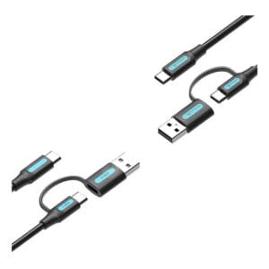 Vention USB Type-C kabl 2 u 1 (Type-C/USB-A) 1m - Crni - Slika 1
