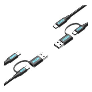 Vention USB Type-C kabl 2 u 1 (Type-C/USB-A) 1m - Crni - Slika 2