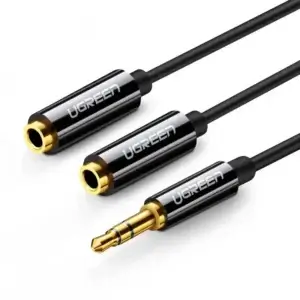 Ugreen Kabl AUX M na 2xAUX F 3.5mm Ugreen AV134 25cm crni - Slika 1