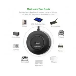 Ugreen USB Hub 4 port Ugreen 2.0 CR106 crni - Slika 3