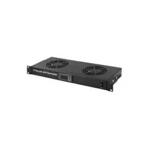 Mirsan Ventilator panel 19/1U sa 2 ventilatora sa digitalnim kontrolerom Mirsan MR.FAN2DT.01 Crni - Slika 1