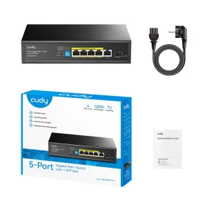 Cudy Svič 10/100/1000 5-port Cudy GS1005PTS1 4xPoE+ sa 1 SFP port... - Slika 2