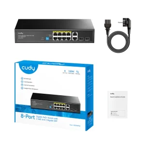 Cudy Svič 10/100/1000 10-port Cudy GS1010PS2/8 PoE+/2x Uplink/2x ... - Slika 2