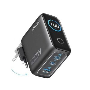 Anker 100W GaN zidni brzi punjač, 3-porta (2x USB-C i 1x USB-A) sa... - Slika 1