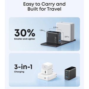 Anker 100W GaN zidni brzi punjač, 3-porta (2x USB-C i 1x USB-A) sa... - Slika 5