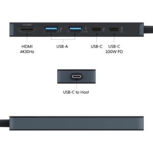 Targus HyperDrive Flex 5 Port USB-C Hub crni (HD4101BKGL) - Slika 6