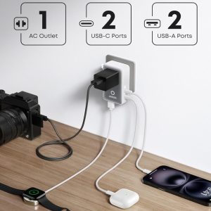 Anker Nano 20W putni zidni punjač 5-portova (2x USB-A, 2x USB-C, u... - Slika 8