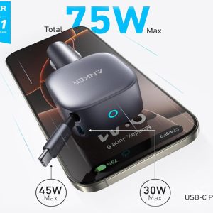 Anker Nano 75W, sa ugrađenim USB-C kablom na izvlačenje i USB-C po... - Slika 7
