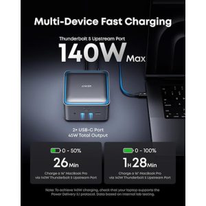 Anker Prime Thunderbolt 5 Docking Stanica 140W, 14u1, siva - Slika 6