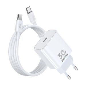 Remax SET:Strujni punjac Figen 30W USB+TIP C+ kabl TIP C na TIP C ... - Slika 1