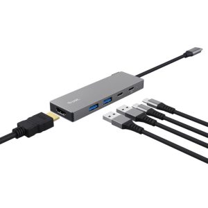 Trust Adapter TRUST DALYX 5-IN-1 MULTIPORT/alu/siva - Slika 1