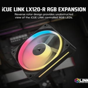 Corsair Kuler za PC CORSAIR iCUE LINK LX120-R/RGB/120mm/single fan/crna - Slika 2
