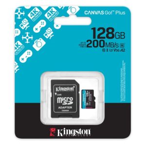 Kingston Memorijska kartica U3 V30 microSDXC 128GB Canvas Go Plus 200MB/s A2 + adapter SDCG4/128GB - Slika 1