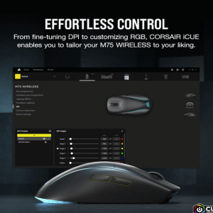 Corsair Miš CORSAIR M75 bežicni/CH-931D010-EU/RGB/gaming/crna - Slika 3