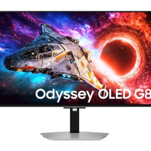 Samsung Monitor SAMSUNG LS32HG800SUXEN 32"/OLED/3840x2160/240Hz/0.03ms/HDMIx2,DP,USB-C/G-sync/pivot/srebrna - Slika 1