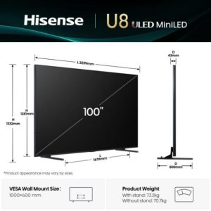 Hisense 100 inča 100U8Q ULED Mini-LED 4K UHD Smart TV - Slika 4