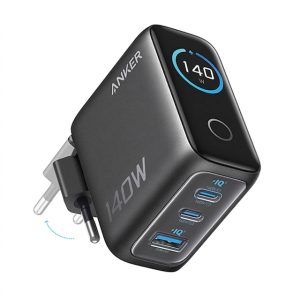 Anker 140W zidni punjač 4-porta (3x USB-C, 1x USB-A) sa USB-C M/M pletenim kablom, tamno sivi - Slika 1