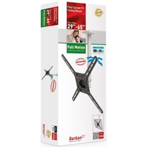 Barkan 3500.W LCD TV plafonski nosač do 65 inča za ravne i zakrivljene televizore beli - Slika 1