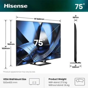 Hisense 75 inča 75U7SE ULED Mini-LED 4K UHD Smart TV - Slika 2