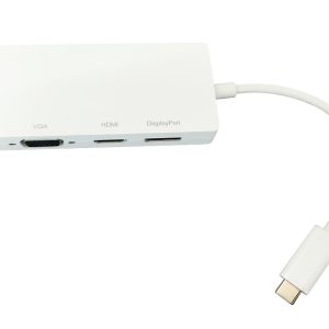E-Green Adapter USB 3.1 tip C (M) - Display Port + HDMI + VGA + DVI (F) beli - Slika 2