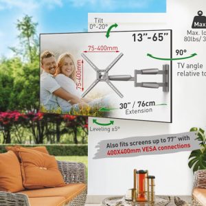 Barkan BM343XLOD LCD TV zglobni zidni nosač do 65 inča sivi - Slika 3