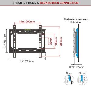 Barkan E202+.B LCD TV zidni nosač do 43 inča - Slika 5