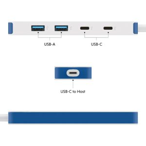 Targus HyperDrive Flex 4 Port USB-C Combo Hub beli (HD5200BUGL) - Slika 2