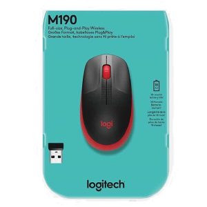 Logitech M190 Full-Size Wireless crveni miš - Slika 3