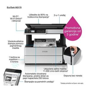 Epson M2170 EcoTank ITS multifunkcijski inkjet crno-beli štampač - Slika 2