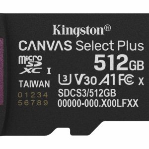 Kingston Memorijska kartica U3 V30 SDXC 512GB Canvas Select Plus G3 150R SDCS3/512GBSP - Slika 1